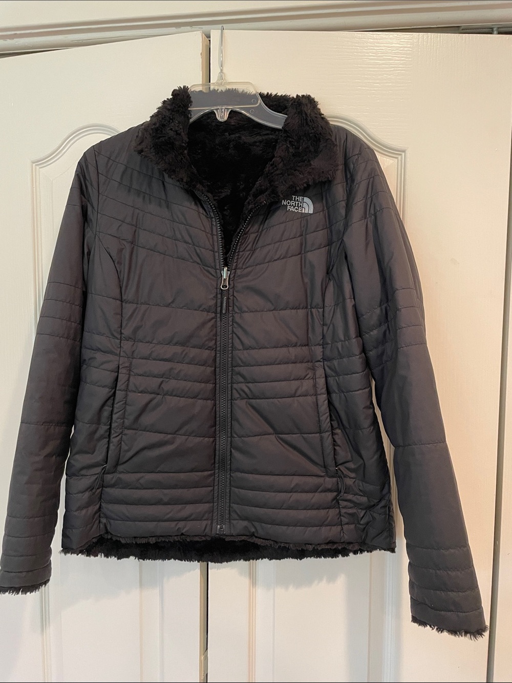 The North Face Mossbud Women's Black reversible Jacket sz M - Picture 3 of 10